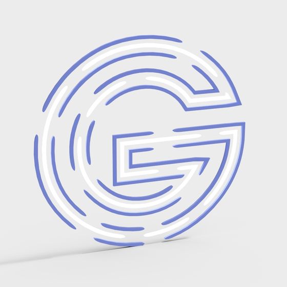 G Logo 3D Model - Modern Low Polygon Design