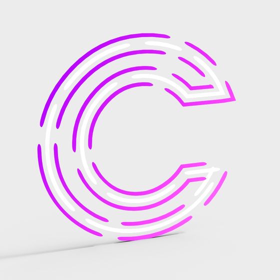 Vibrant C Arrow 3D model for Design and Gaming