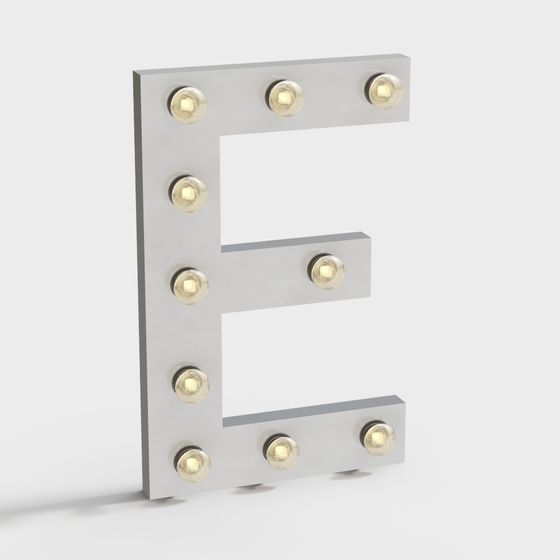 Marquee Light Letter E 3D model