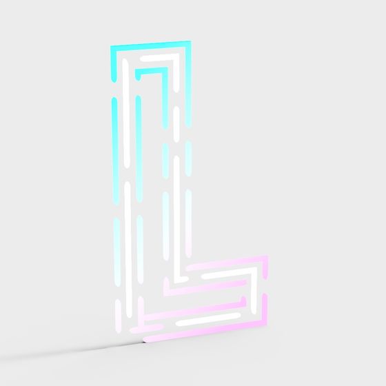 Neon Letter L 3D model - Creative and Futuristic Design