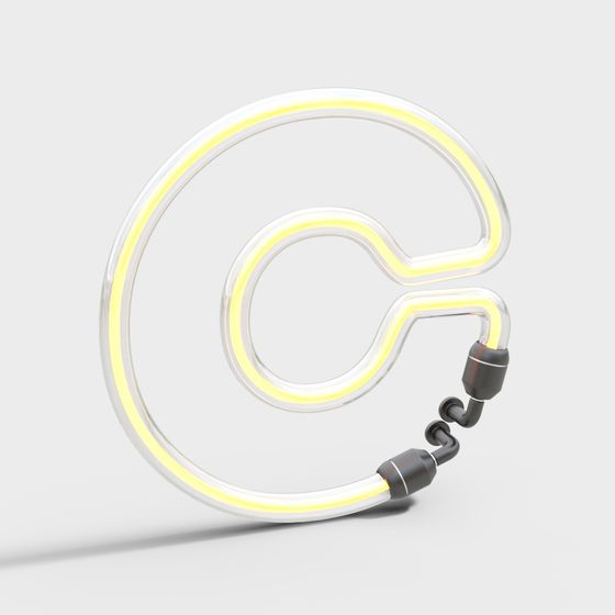 Neon Loop Low Poly 3D Model for Creative Projects