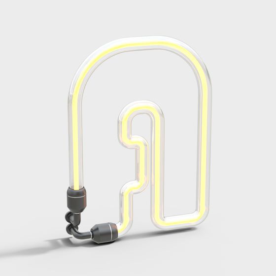 Stylish Low Poly Neon Light 3D model for Creative Projects