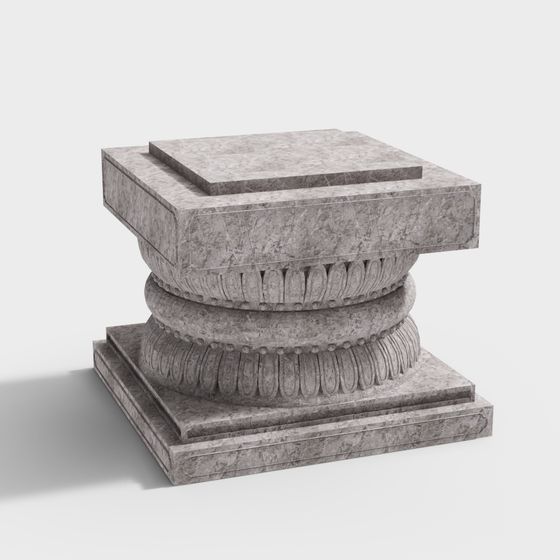 Elegant Roman Column Base 3D Model
