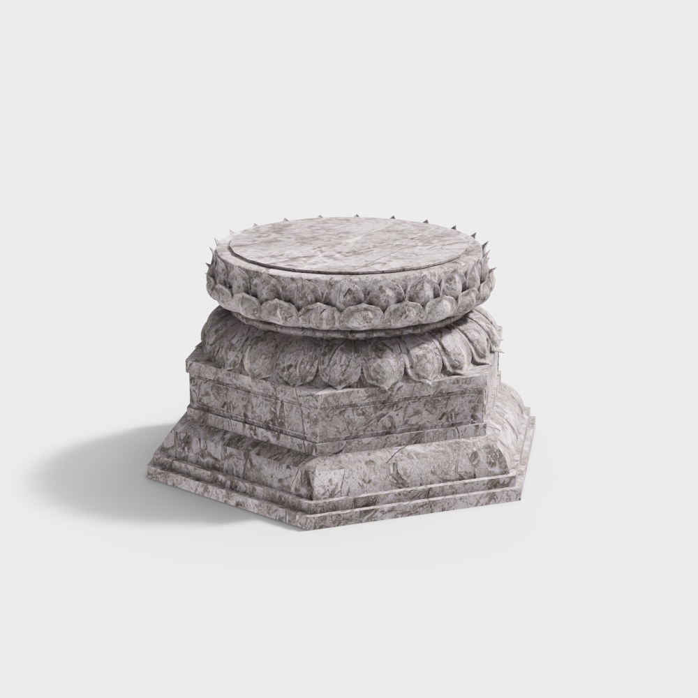 Stone lotus base pillar stone
