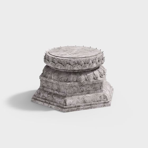 Low Poly Roman Column Base 3D model