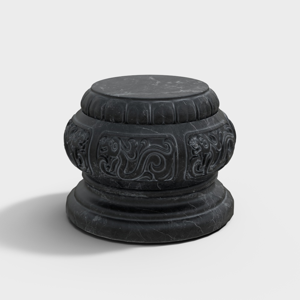 Eingeschnitzte Säulensteine