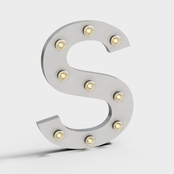 Glowing Letter S 3D model