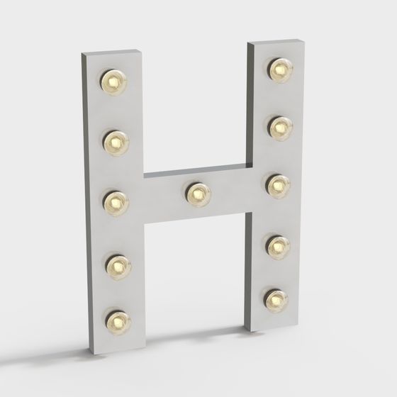 Low-Poly 'H' Decorative Light 3D model