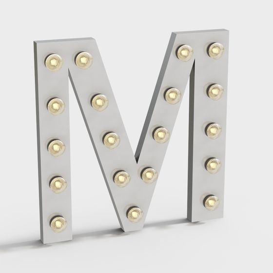 Elegant Low-Polygon Letter M 3D model for Creative Projects