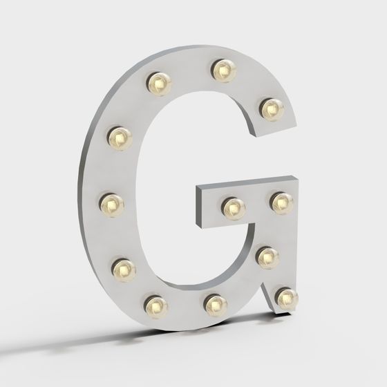 Elegant Low-Poly Letter G 3D model