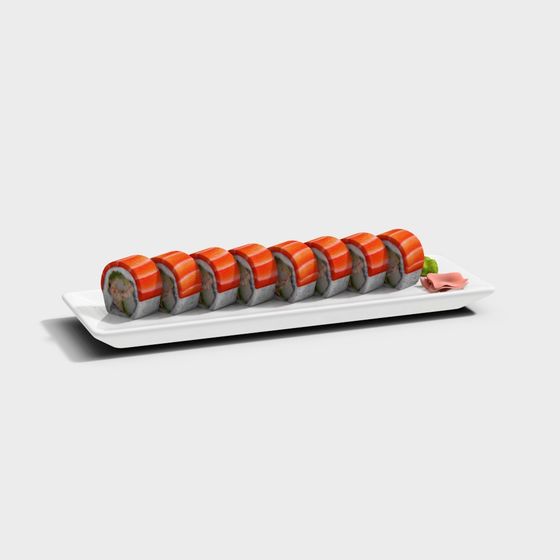 Sushi Roll Delight 3D model