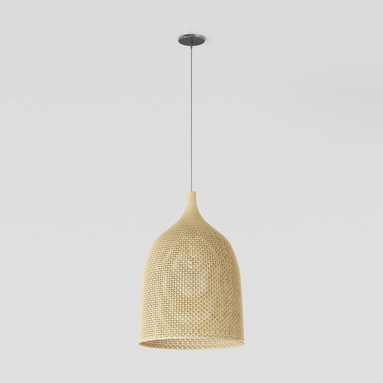 Charming Low-Poly Pendant Light 3D model
