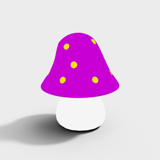 Vibrant Magical Mushroom 3D Model for Creative Projects