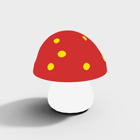 Whimsical Red Mushroom 3D model for Creativity