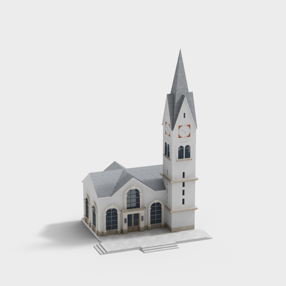 Rustic Bell Tower Church 3D model