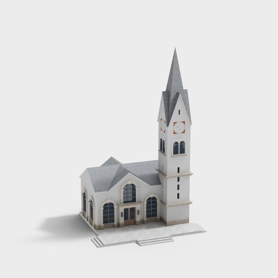 Rustic Bell Tower Church 3D model