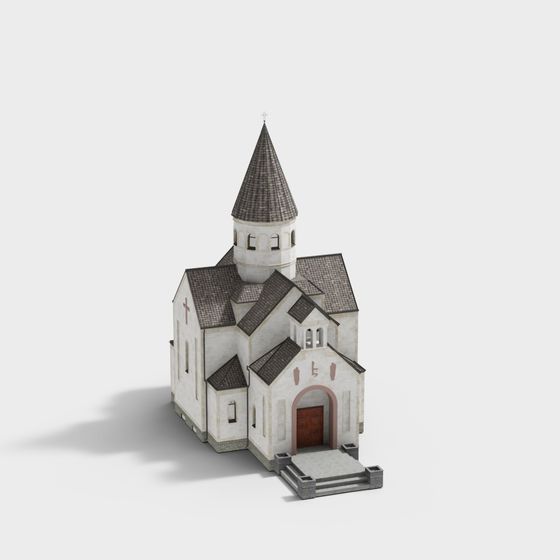 Charming Low-Poly Church 3D model