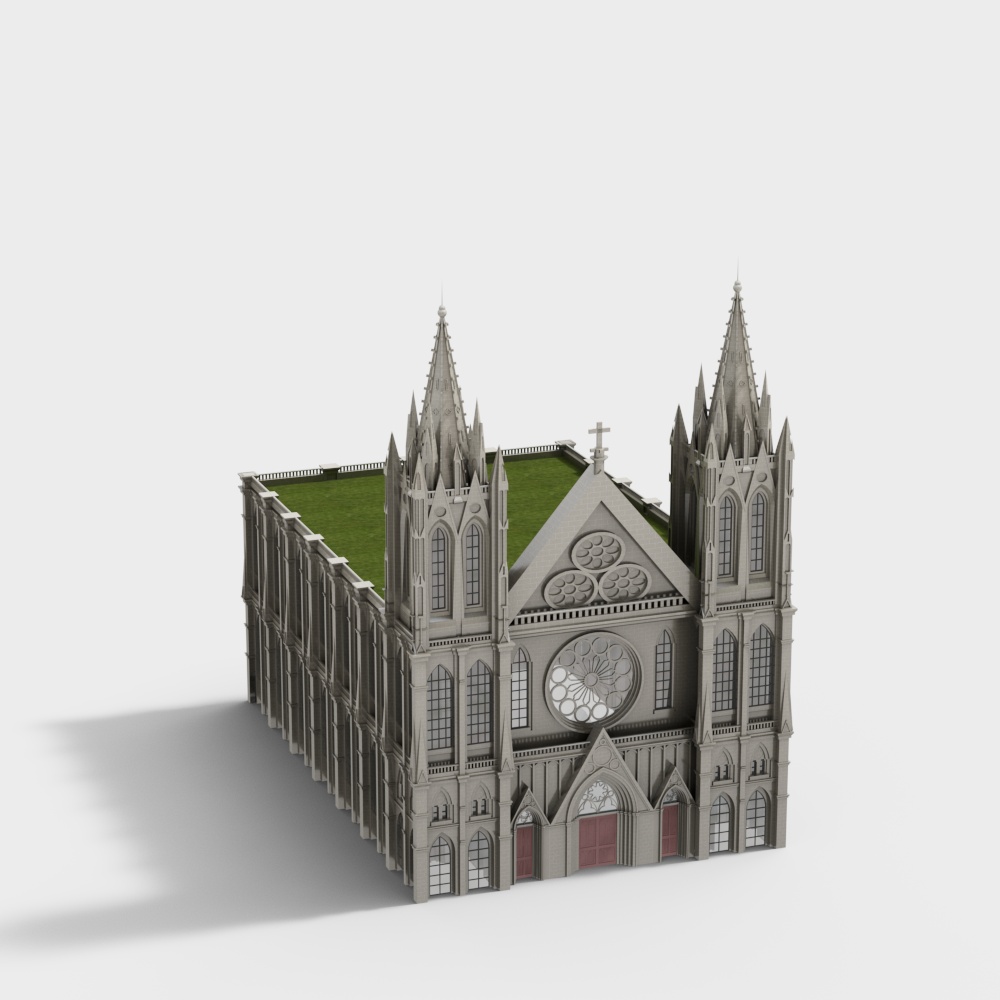 Gothic Cathedral 3D model - Low Polygon, High Detail