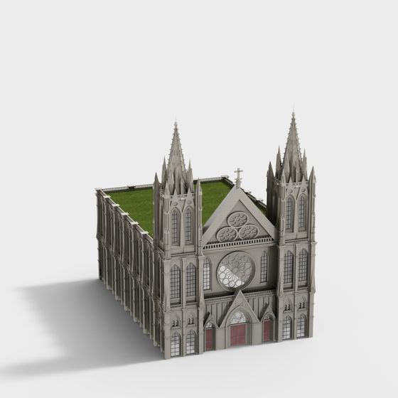 Gothic Cathedral 3D model - Low Polygon, High Detail
