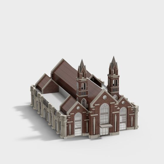 Elegant Historical Church 3D Model