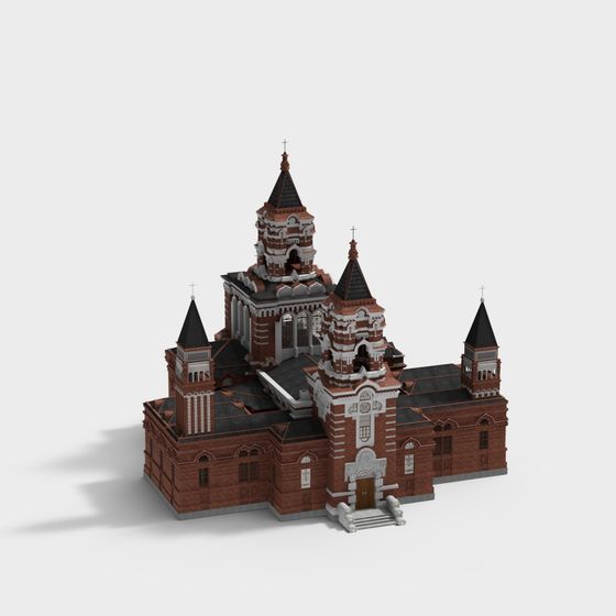 Elegant Low-Poly Church 3D model for Creative Projects