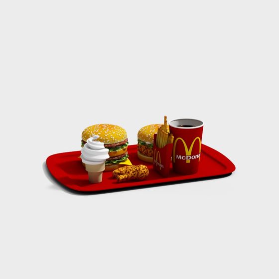 Vibrant Fast Food 3D Model for Creative Projects