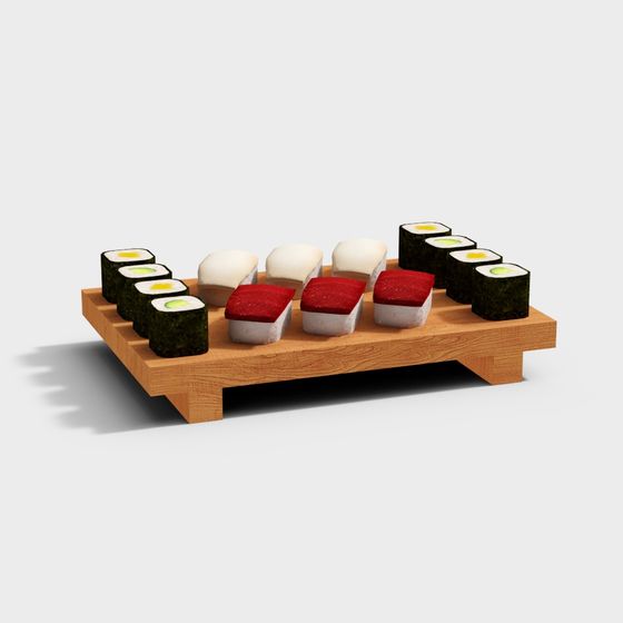 Delicate Sushi 3D Model for Culinary Delights