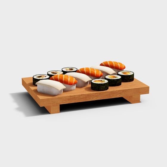 Low Poly Sushi Platter 3D model