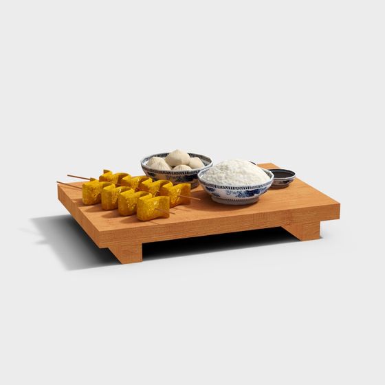 Oriental Cuisine Platter 3D model