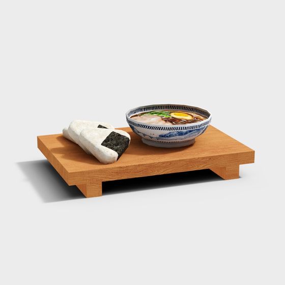 Japanese Ramen and Seaweed Roll 3D model