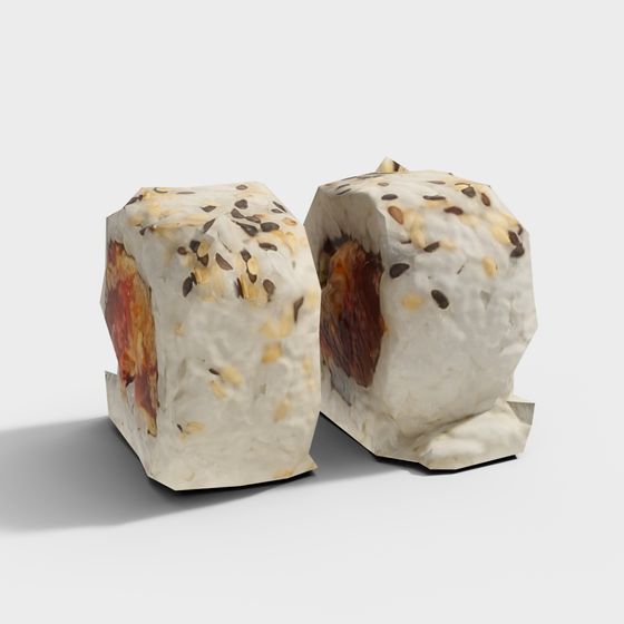 Low Poly Paper Wrapped Sandwich 3D Model for Creative Projects