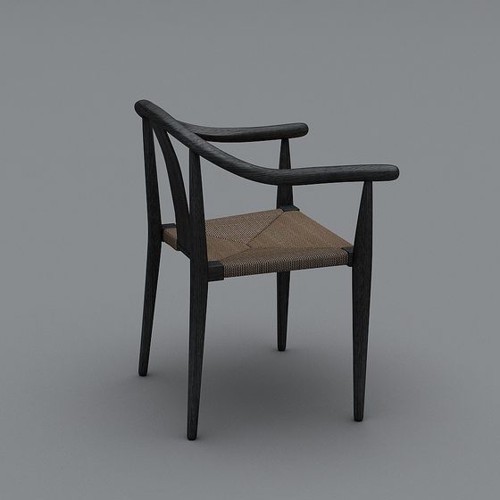 Elegant Wishbone Chair 3D model for Modern Interiors