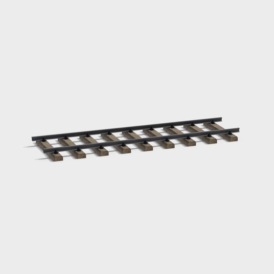 Low Polygon High-Detail Railroad Track 3D model