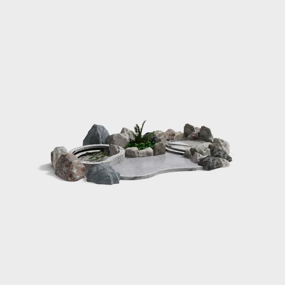 Rock Garden 3D model - Low Polygon High Detail