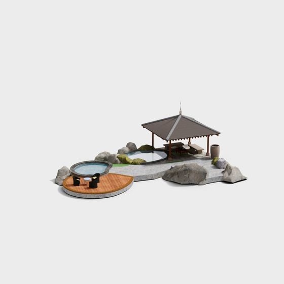 Zen Garden 3D model with Tranquil Aesthetics