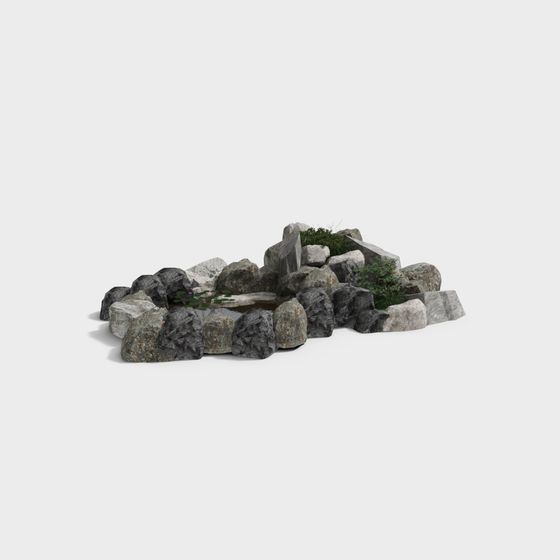 Rugged Rock Formation 3D Model