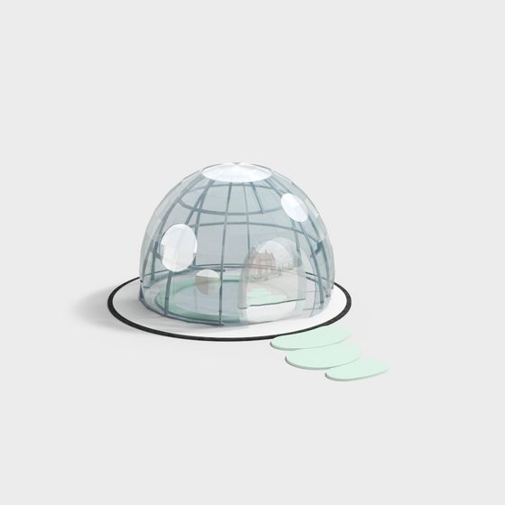 Transparent Dome 3D model for Modern Greenhouses