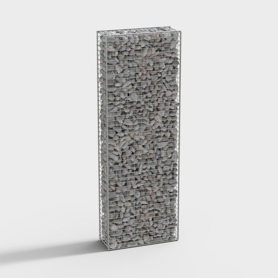 Low Poly Stone Cage Wall 3D model