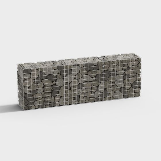 Modern Pebble Wall 3D model