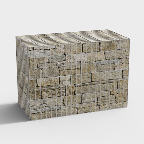 Realistic Stone Wall 3D model