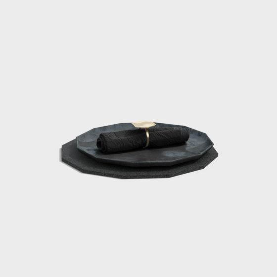 Minimalist Stone Dinnerware Set 3D model
