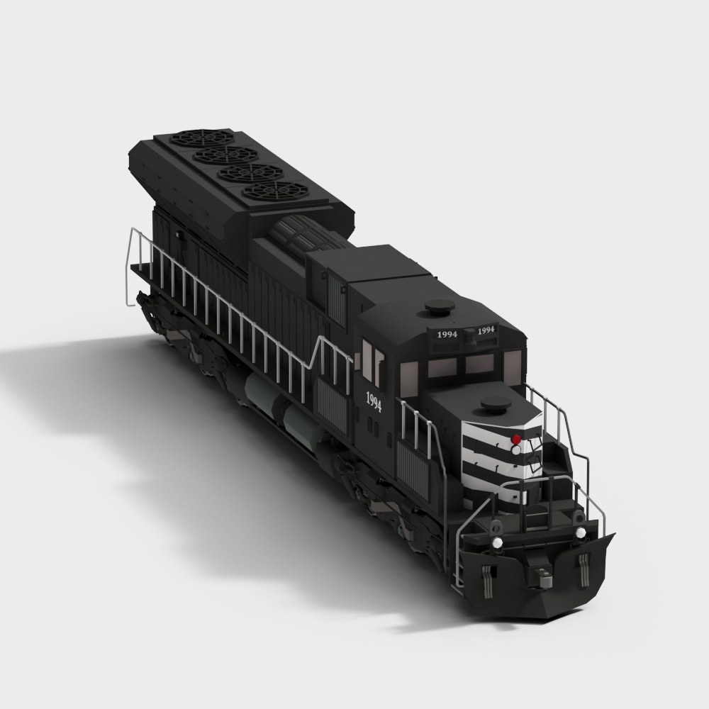 Low-Poly Industrial Aesthetic Train 3D model