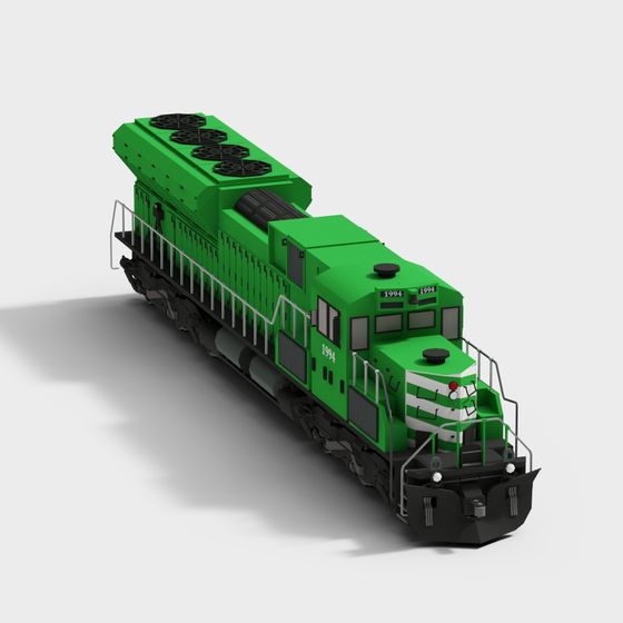 Retro Industrial Aesthetic Train 3D model