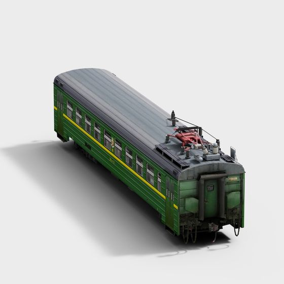 Retro Green Train 3D model