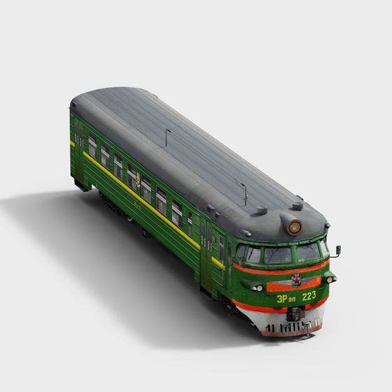 Vintage Green Train 3D model