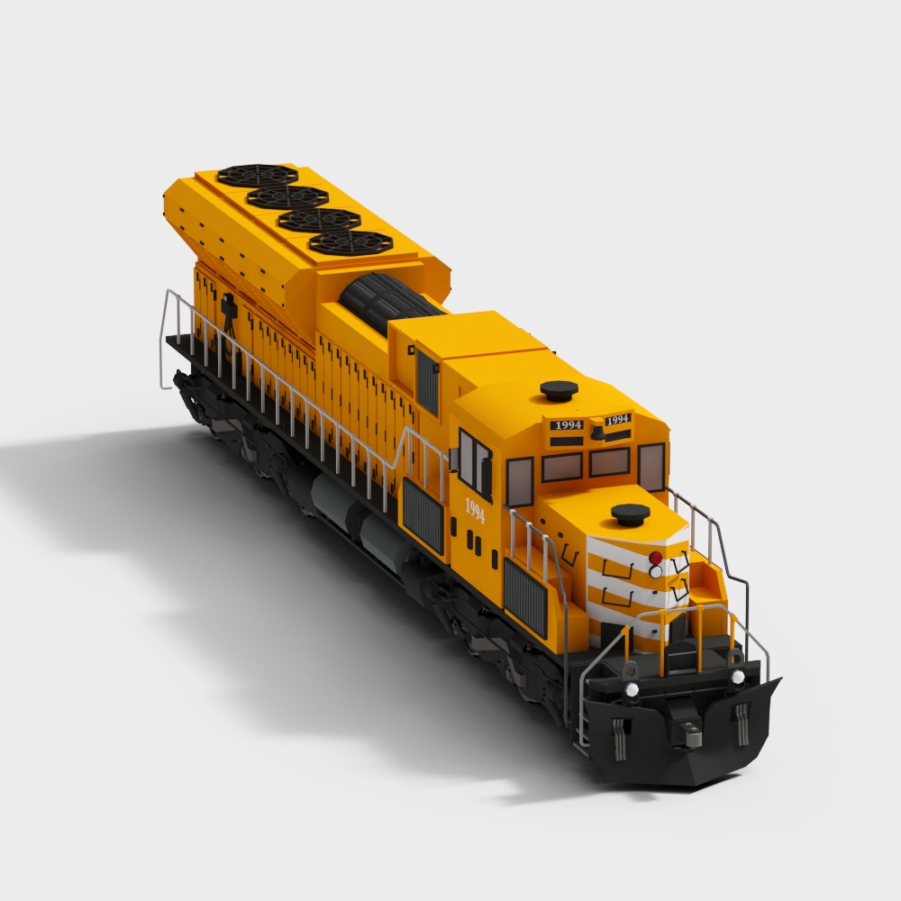 Vibrant Low-Poly Train 3D model