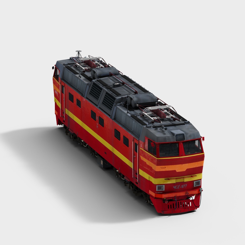 Stylish Low-Poly Train 3D Model for Creative Projects