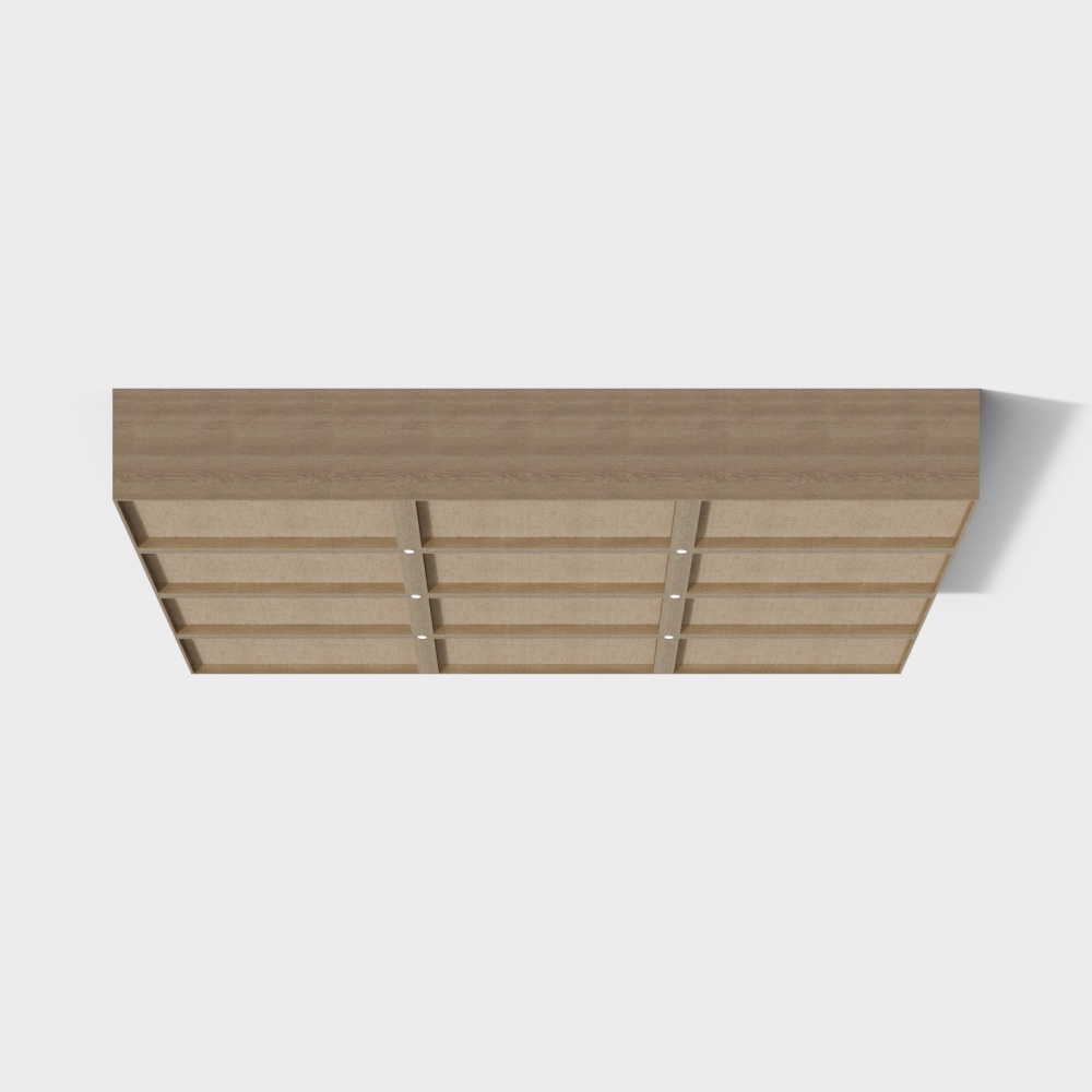 Elegant Wooden Bookshelf 3D Model – Low-Poly Wood Shelf