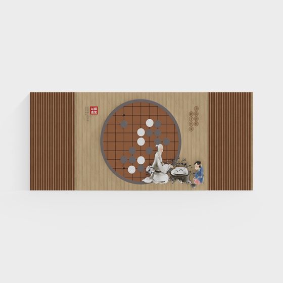 Vintage Go Game Scene 3D model