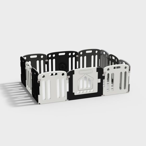 Low Poly Safety Fence 3D model